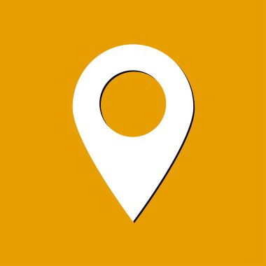 Harita işaretçi simgesi. GPS konumu sembolü. Düz tasarım stili. Vektör Eps 10.