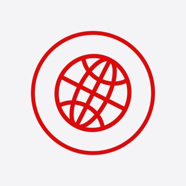 Küre simgesi. Düz tasarım.