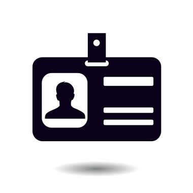Kimlik kartı simgesi. Düz tasarım stili. EPS 10.