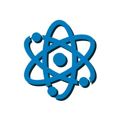 Atom işareti simbol. Atom parçası simgesi.