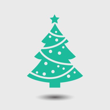 Noel Ağacı düz simgesi, vektör illüstrasyonu