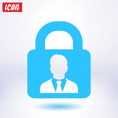 Kullanıcı oturum açma kimlik doğrulama simgesi. Düz tasarım stili. Vektör Eps10.