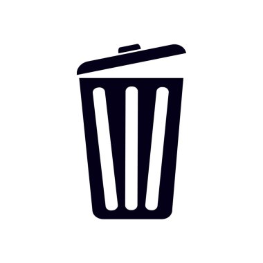 Çöp tenekesi simgesine, vektör eps10 çizim. Düz stil. 