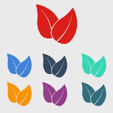 Yaprak simgesi. Taze doğal ürün simgesi. Organik ürün işareti. Düz tasarım stili.