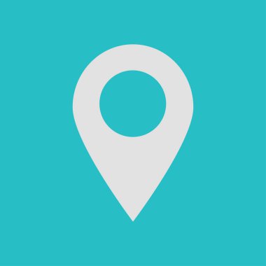 Harita işaretçi simgesi. GPS konumu sembolü. Düz tasarım stili. Vektör Eps 10.