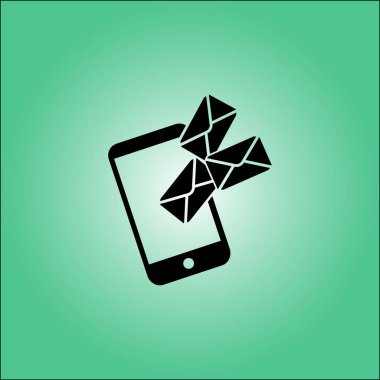 Akıllı telefon e- postası veya SMS simgesi. Mobil posta imzası simgesi.