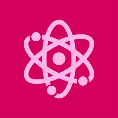 Atom işareti simbol. Atom parçası simgesi.