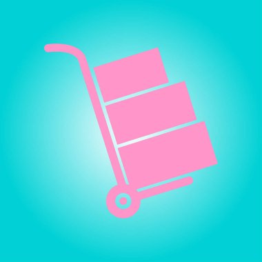 Kutuları simge kamyonla. El kamyon işareti erkek.