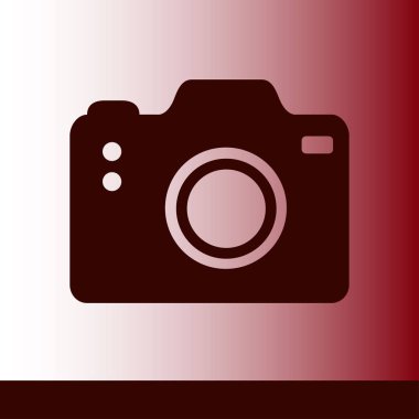 Fotoğraf makinesi simgesi. DSLR kamera simgesi. Dijital kamera. Düz tasarım biçimi. 