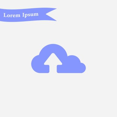 Bulut simgesinden yükleyin. Düğme yükleyin. Düz tasarım stili.