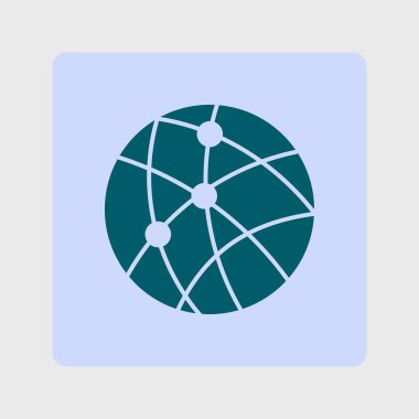 küresel teknoloji veya sosyal ağ simgesini işaret erkek.