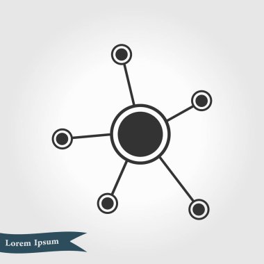 Sosyal ağ tek simge. Küresel teknoloji veya sosyal ağ.