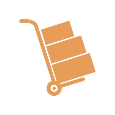 Kutuları simge kamyonla. El kamyon işareti erkek.