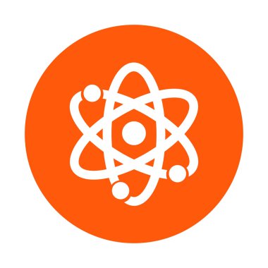 Atom işareti simbol. Atom parçası simgesi.