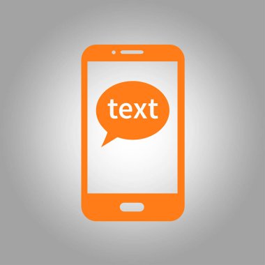 Mobil sohbet simgesi. Cep telefonu Web sohbet ve iletişim temsil eden.