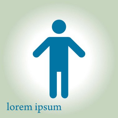 İnsan erkek işaret simgesi. Erkek Sembolü. Erkekler tuvaleti. Düz stil. EPS 10.