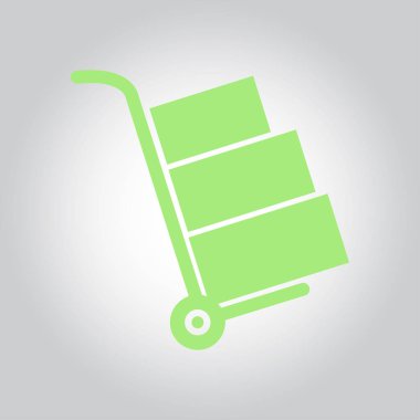 Kutuları simge kamyonla. El kamyon işareti erkek.