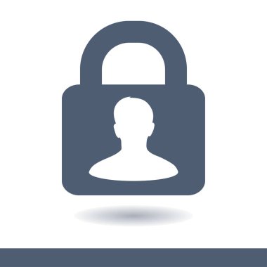 Kullanıcı oturum açma kimlik doğrulama simgesi. Düz tasarım stili. Vektör Eps10.