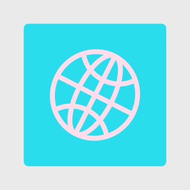 Küre simgesi. Düz tasarım.