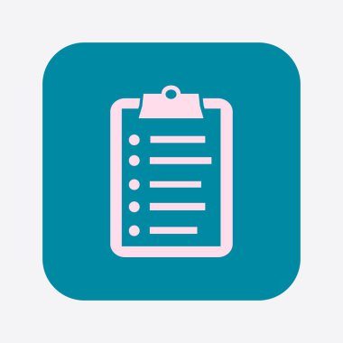 Listesi vektör simgesini denetleyin. Düz tasarım.