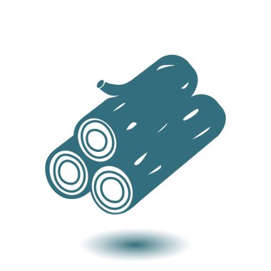 Ahşap simgesi. Tüm oduncu. Yenilenebilir kaynak erkek.