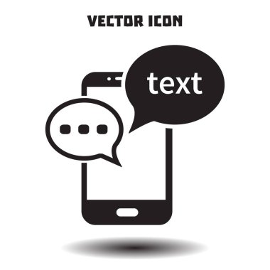 Mobil sohbet simgesi. Cep telefonu Web sohbet ve iletişim temsil eden.