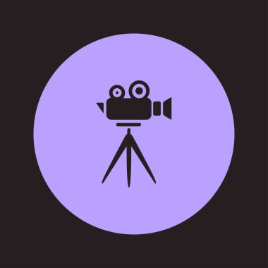 Sinema kamera simgesi. Düz tasarım stili. Vektör Eps 10.