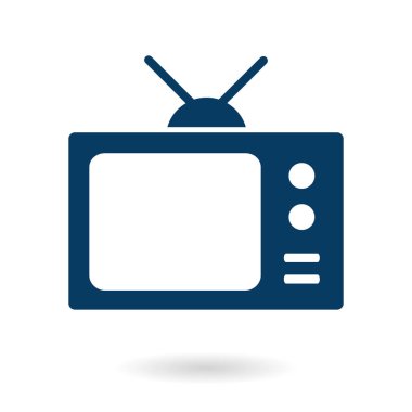 TV simgesi. Düz tasarım stili. Vektör Eps 10. 