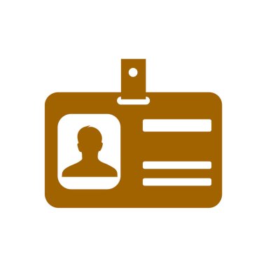 Kimlik kartı simgesi. Düz tasarım stili. EPS 10.