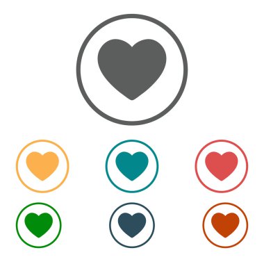 Sevgililer günü, düz kalp simgesi, vektör çizim 