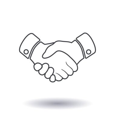 El sıkışma işareti simgesi. Başarılı iş sembolü. Düz tasarım stili.