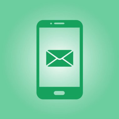 Akıllı telefon e- postası veya SMS simgesi. Mobil posta imzası simgesi.