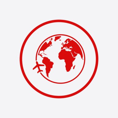 Uçak ikonu yolculuğu. Dünyayı dolaş..