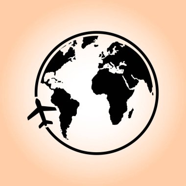 Uçak ikonu yolculuğu. Dünyayı dolaş..