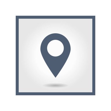 Harita işaretçi simgesi. GPS konumu sembolü. Düz tasarım stili. Vektör Eps 10.