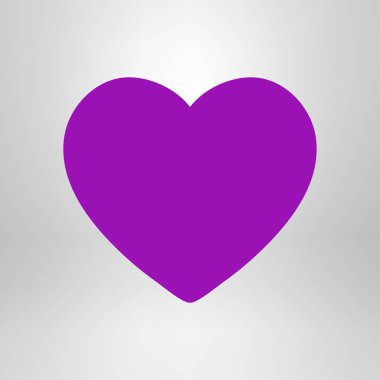 Sevgililer günü, düz kalp simgesi, vektör çizim 