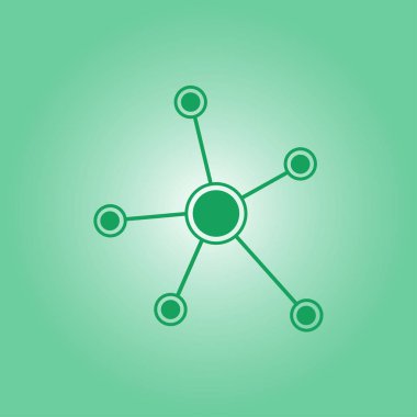 Sosyal ağ tek simge. Küresel teknoloji veya sosyal ağ.