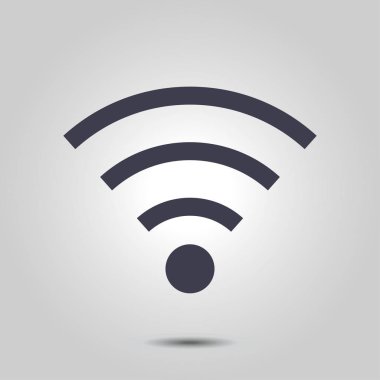 WiFi sembolü. Vektör kablosuz ağ kutsal kişilerin resmi. Düz tasarım