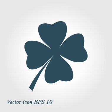 Yaprak yonca işareti simgesi. Aziz patrick sembolü. Ekoloji kavramı. Düz tasarım stili.