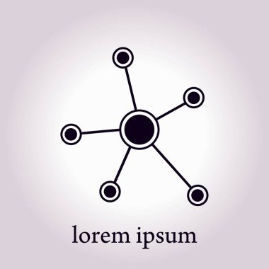 Sosyal ağ tek simge. Küresel teknoloji veya sosyal ağ.