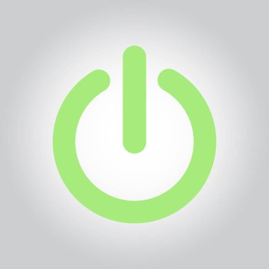 Güç işareti simgesi. Düz tasarım stili.  