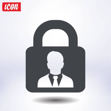 Kullanıcı oturum açma kimlik doğrulama simgesi. Düz tasarım stili. Vektör Eps10.