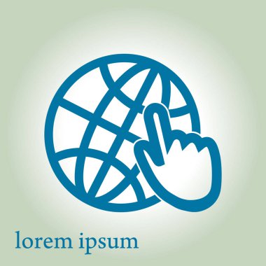 Küre simgesi. Düz tasarım.