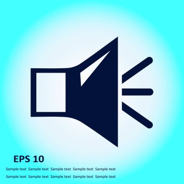 Hoparlör simgesi. Hoparlör ses işareti simgesi. Sembol ses. Düz tasarım stili. Vektör Eps 10.