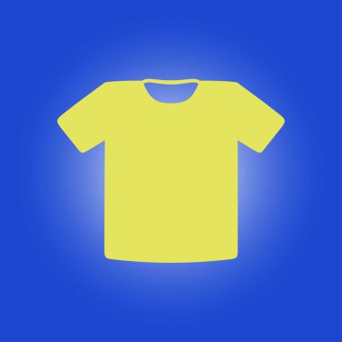 T-shirt işareti simgesi. Giysi sembolü. Düz tasarım stili.