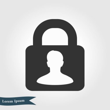 Kullanıcı oturum açma kimlik doğrulama simgesi. Düz tasarım stili. Vektör Eps10.