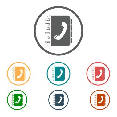 Telefon Rehberi düz simgesi. Düz tasarım stili.