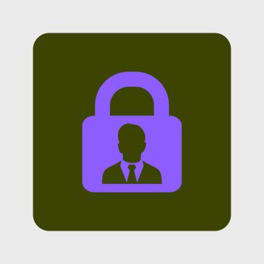 Kullanıcı oturum açma kimlik doğrulama simgesi. Düz tasarım stili. Vektör Eps10.