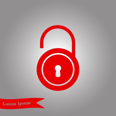 Simgesini kilidini. Düz tasarım stili. Vektör Eps10 