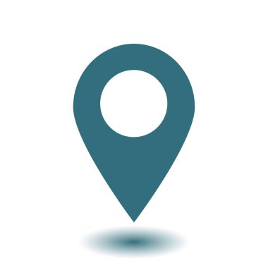 Harita işaretçi simgesi. GPS konumu sembolü. Düz tasarım stili. Vektör Eps 10.